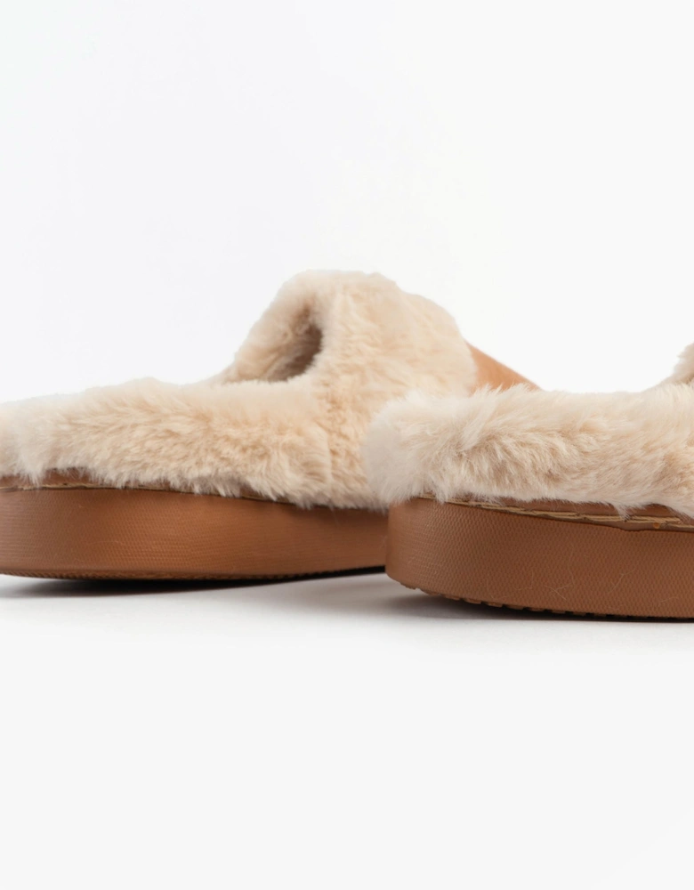 Jo & Joe ZOE Womens Mule Slippers Chestnut