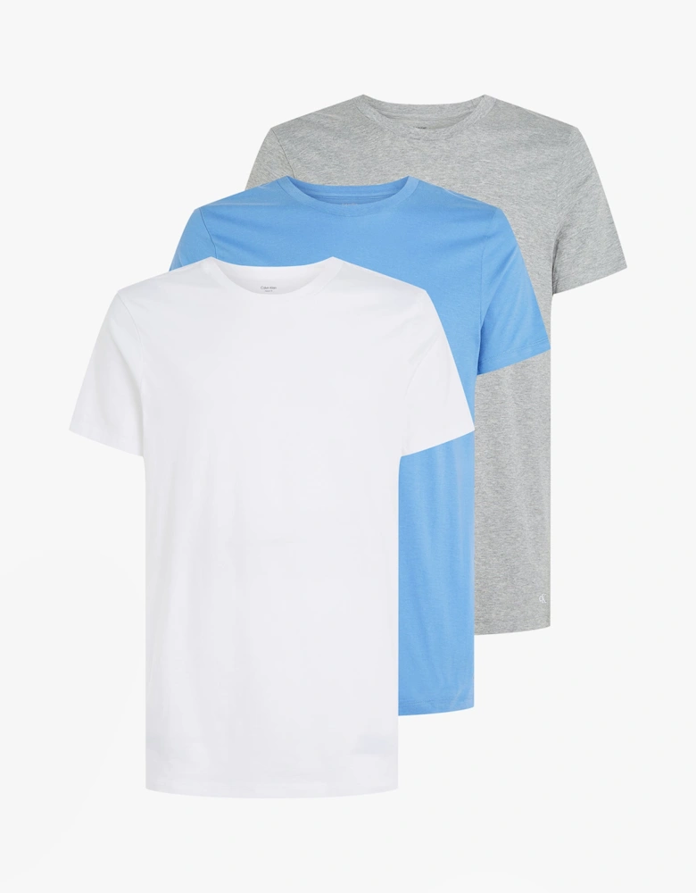 100% COTTON 3 Pack Mens T-Shirts Black/Grey Heather/Glacier