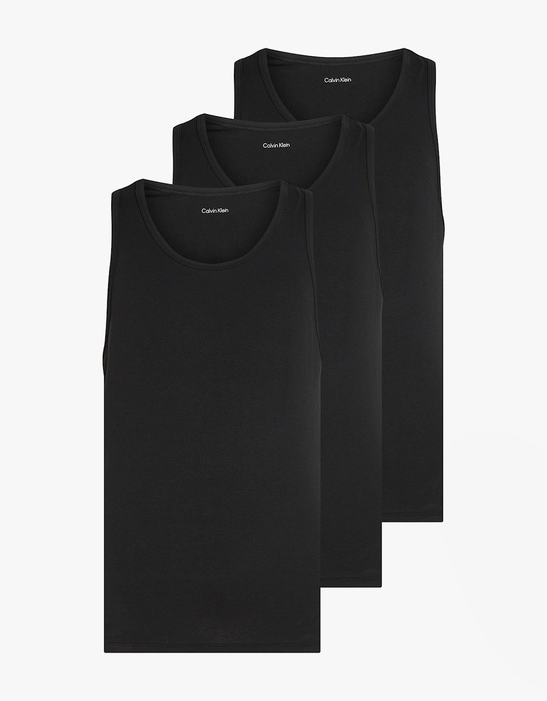 3 Pack Mens Lounge Tank Tops Black, 6 of 5