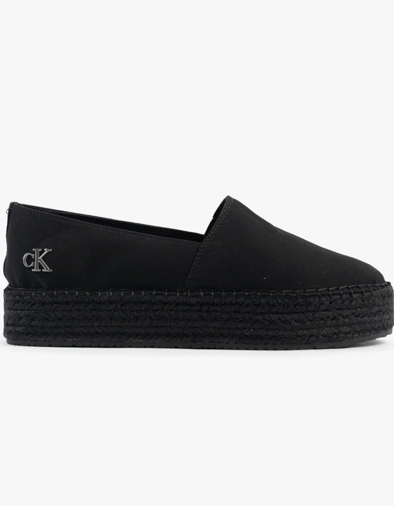 FLATFORM Espadrille Womens Canvas & Plimsolls Triple Black