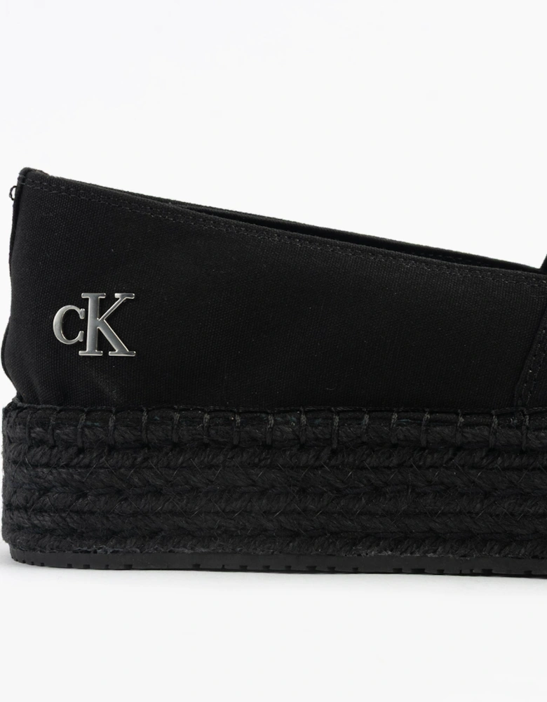 FLATFORM Espadrille Womens Canvas & Plimsolls Triple Black