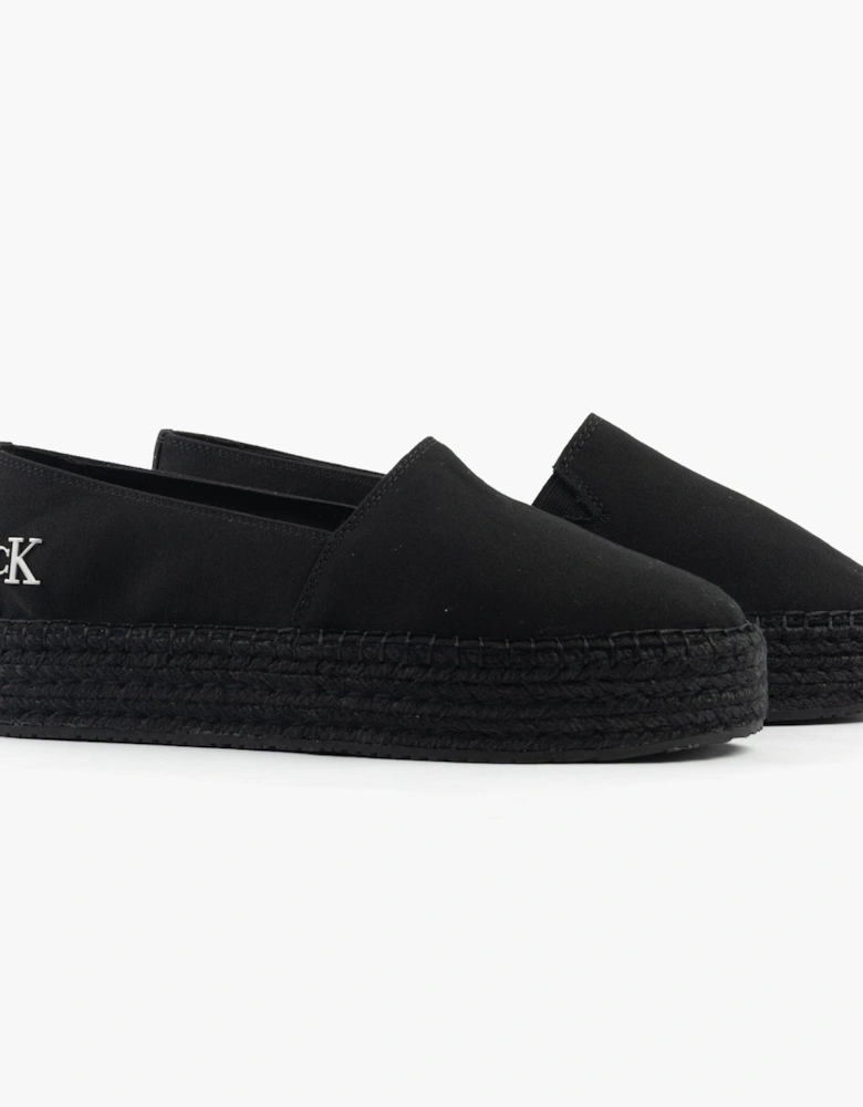 FLATFORM Espadrille Womens Canvas & Plimsolls Triple Black
