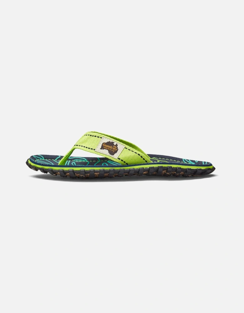 ISLANDER Unisex Flip-Flops Lime Hibiscus