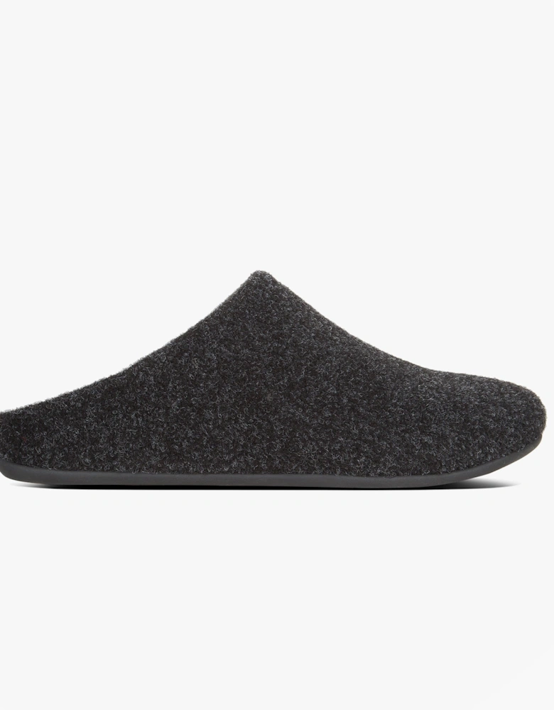 CHRISSIE Womens Felt Slippers Black