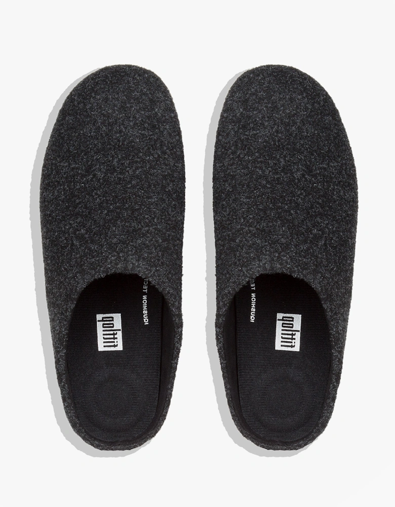 CHRISSIE Womens Felt Slippers Black