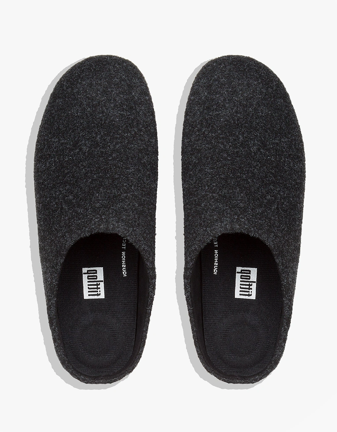 CHRISSIE Womens Felt Slippers Black