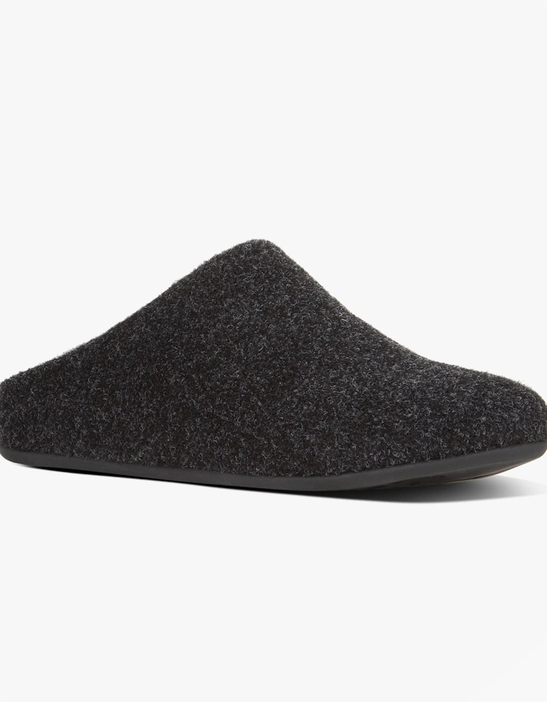 CHRISSIE Womens Felt Slippers Black