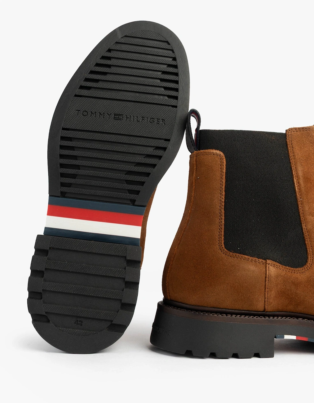 HILFIGER COMFORT Mens Suede Chelsea Boots Coconut Grove