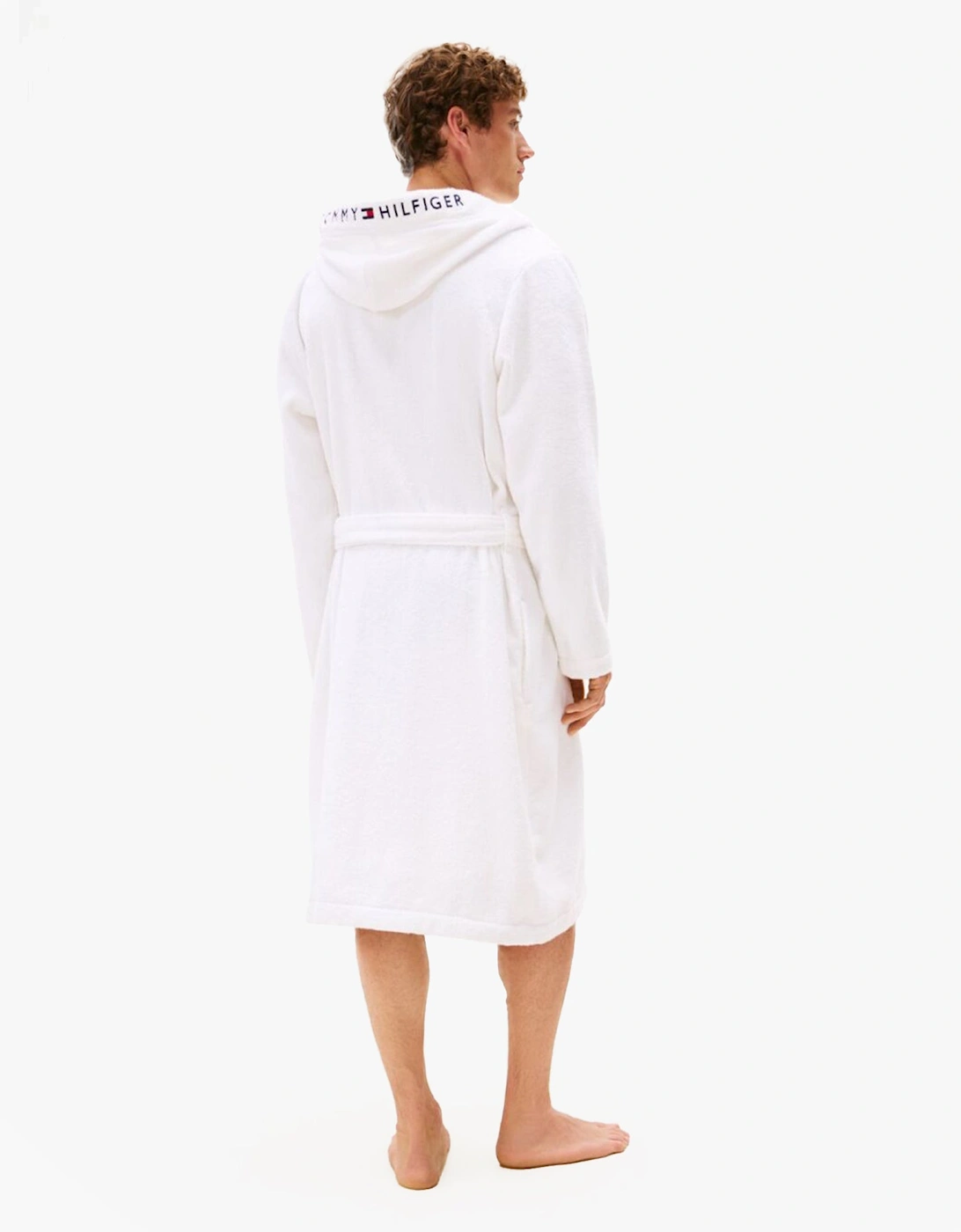 HOODED TOWELLING ROBE Mens Optic White
