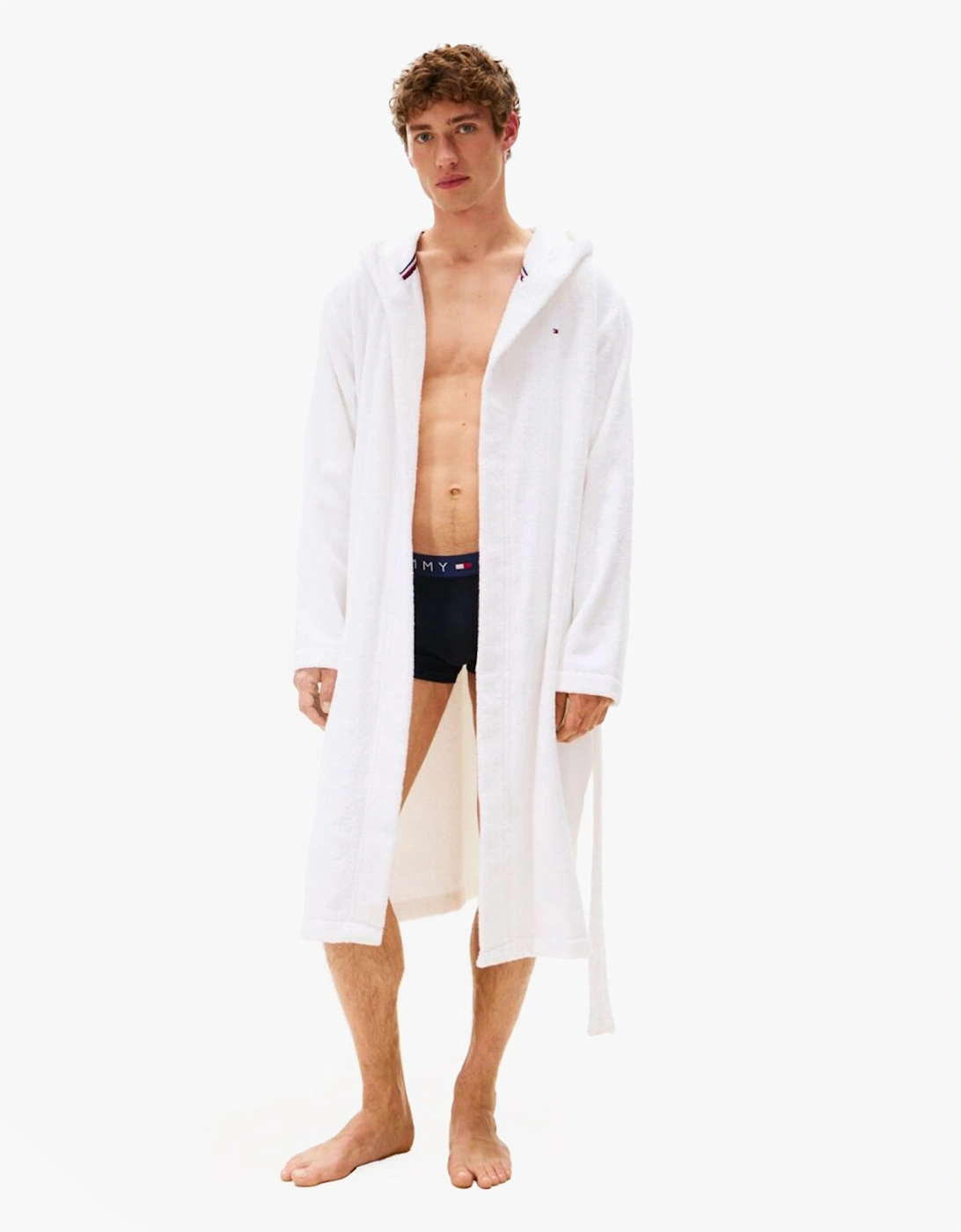 HOODED TOWELLING ROBE Mens Optic White