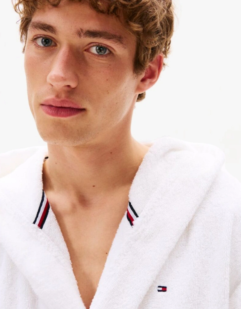 HOODED TOWELLING ROBE Mens Optic White