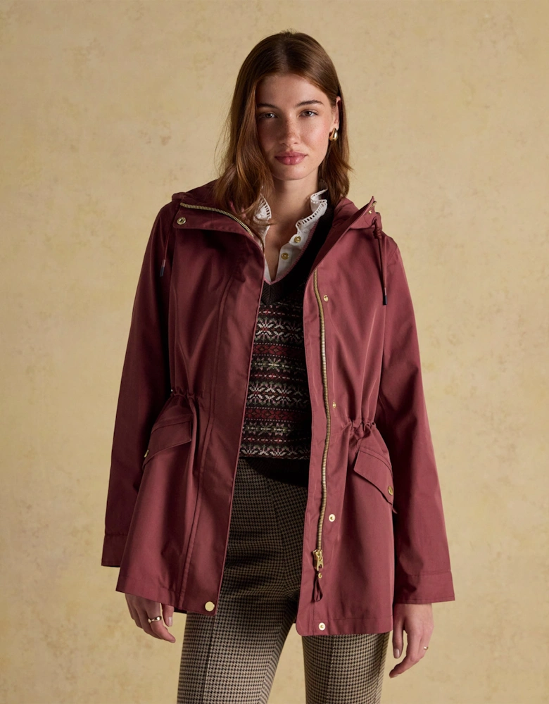Portwell Port Waterproof Hoodie Raincoat With Adjustable Waist Oxblood