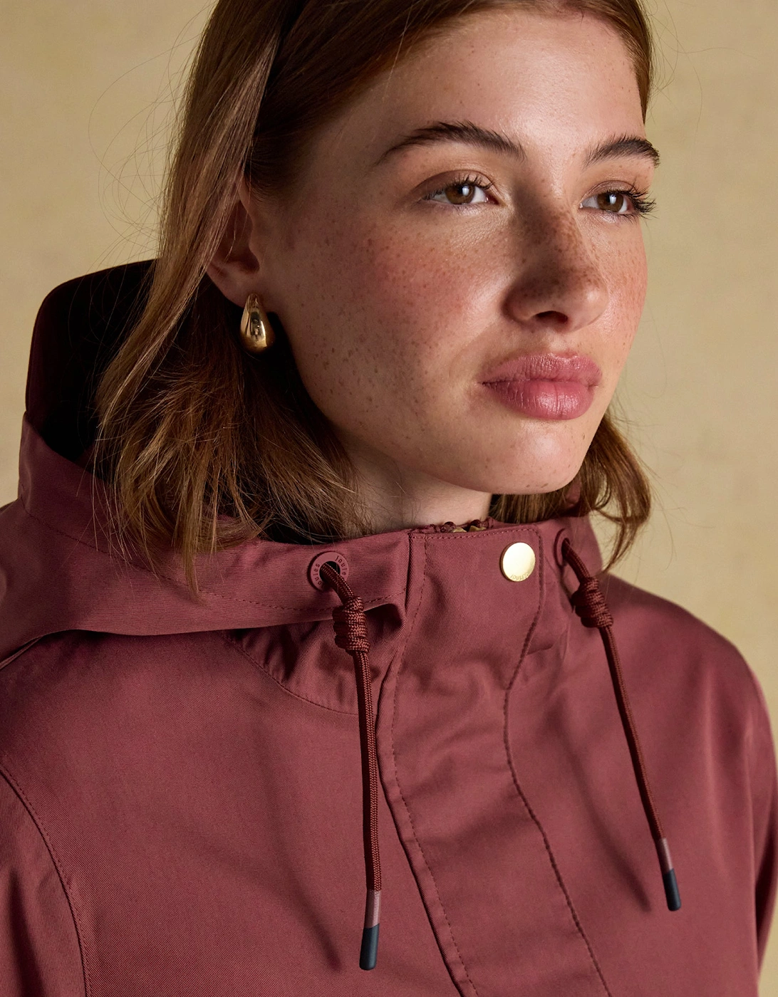 Portwell Port Waterproof Hoodie Raincoat With Adjustable Waist Oxblood