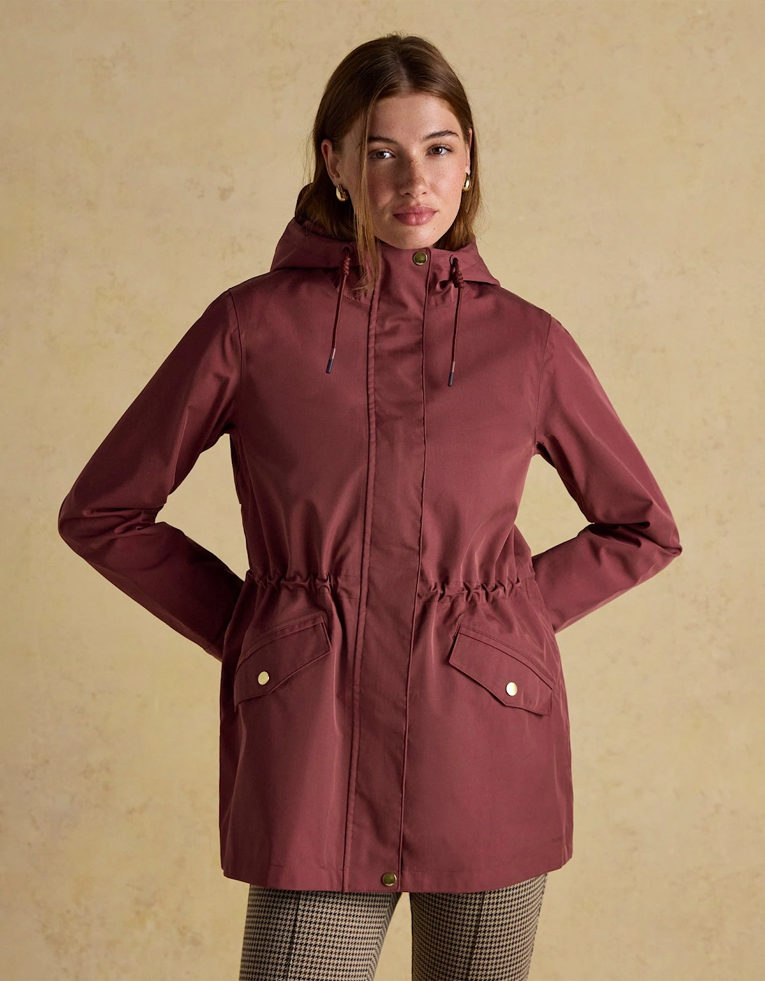 Portwell Port Waterproof Hoodie Raincoat With Adjustable Waist Oxblood