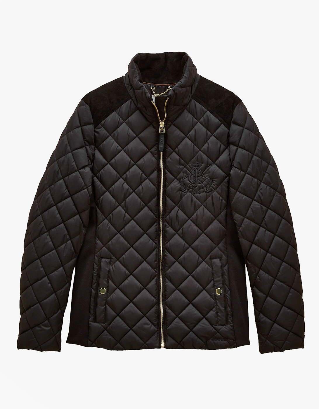 Women's Joules BRAEMAR LUXE Womens Quilted Jacket Black - Size: 12