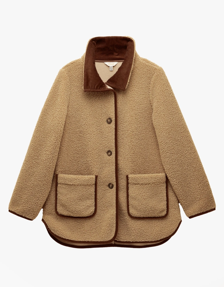 SADIE LONGLINE Womens Longline Fleece Jacket Neutral