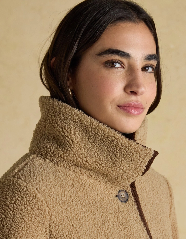 SADIE LONGLINE Womens Longline Fleece Jacket Neutral