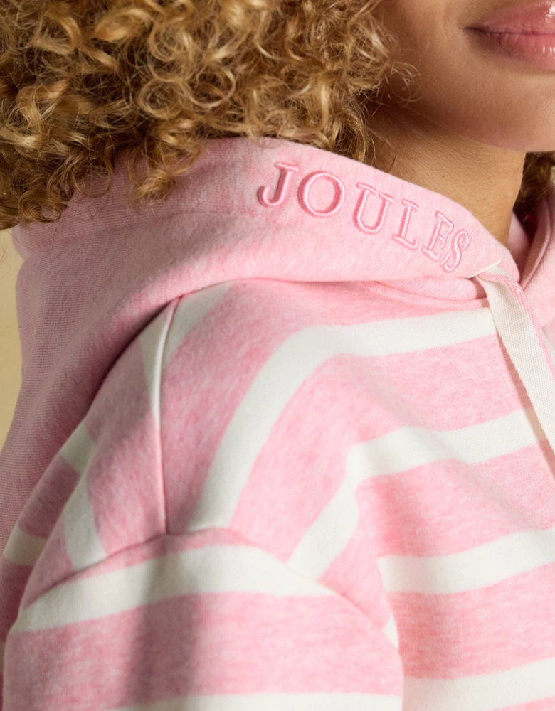 MILBOURNE Womens Hoodie Pink/White Stripe