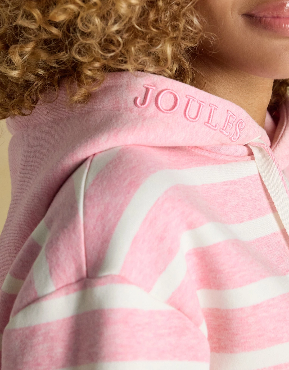 MILBOURNE Womens Hoodie Pink/White Stripe