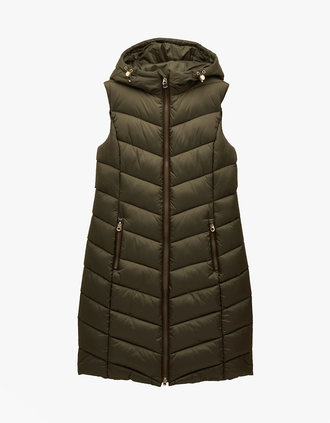 Moorsdale Womens Longline Showerproof Padded Gilet Green, 7 of 6