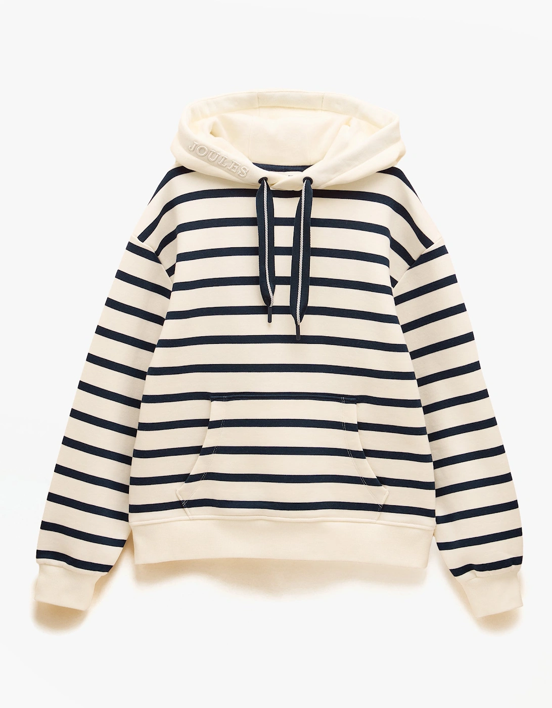 Women's Joules MILBOURNE Womens Hoodie Cream/Navy Stripe - Size: 14