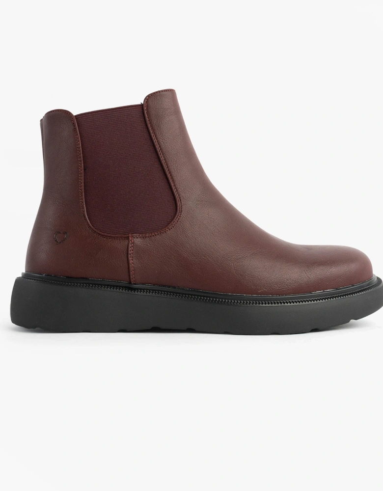 AZALEA Womens Chelsea Boots Burgundy