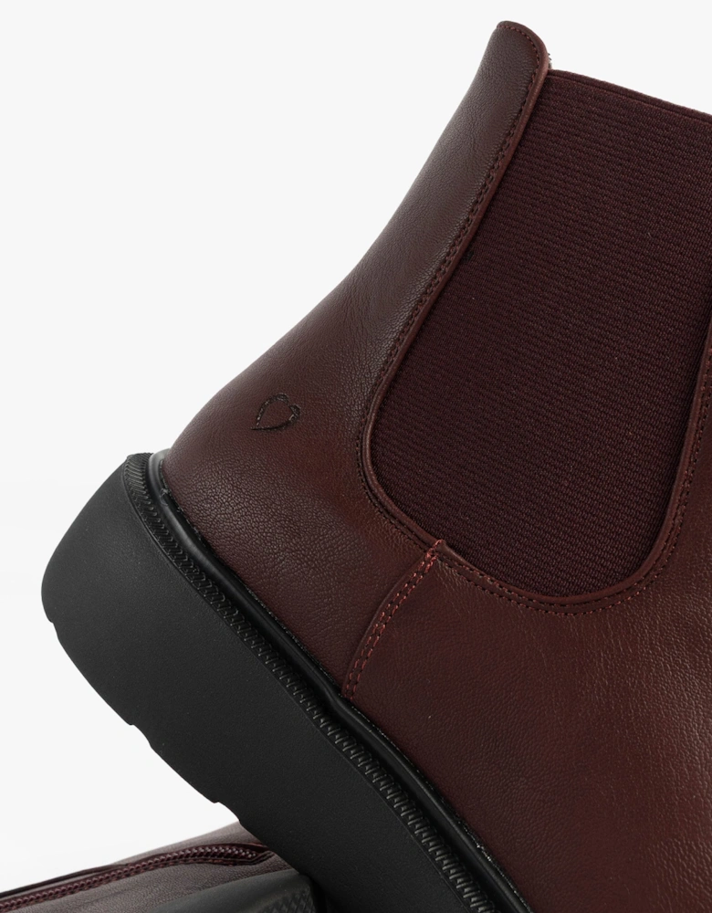 AZALEA Womens Chelsea Boots Burgundy