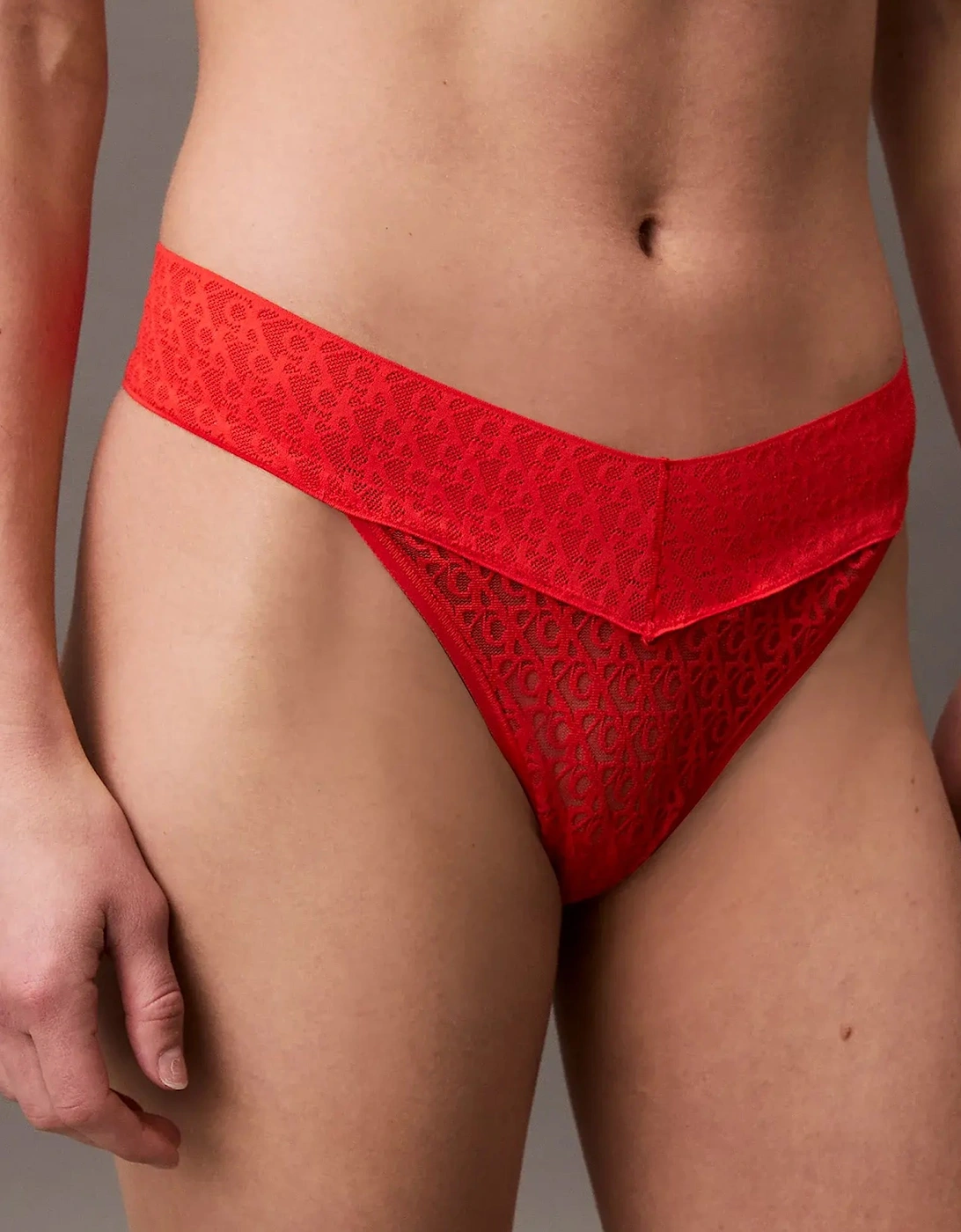 THONG Womens Icon Logo Lace Molten Red, 5 of 4