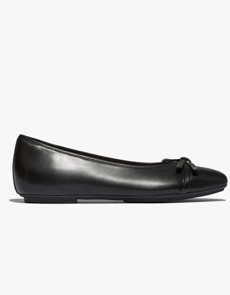 DELICATO GLITZ-BOW LEATHER Womens Ballet Black