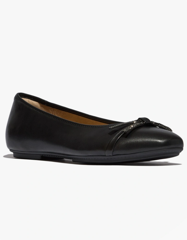 DELICATO GLITZ-BOW LEATHER Womens Ballet Black