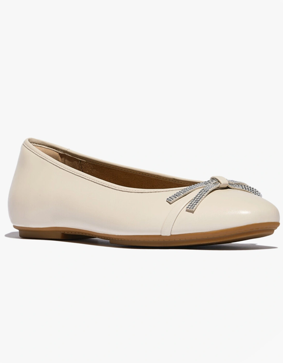 DELICATO GLITZ-BOW LEATHER Womens Ballet Paris Beige