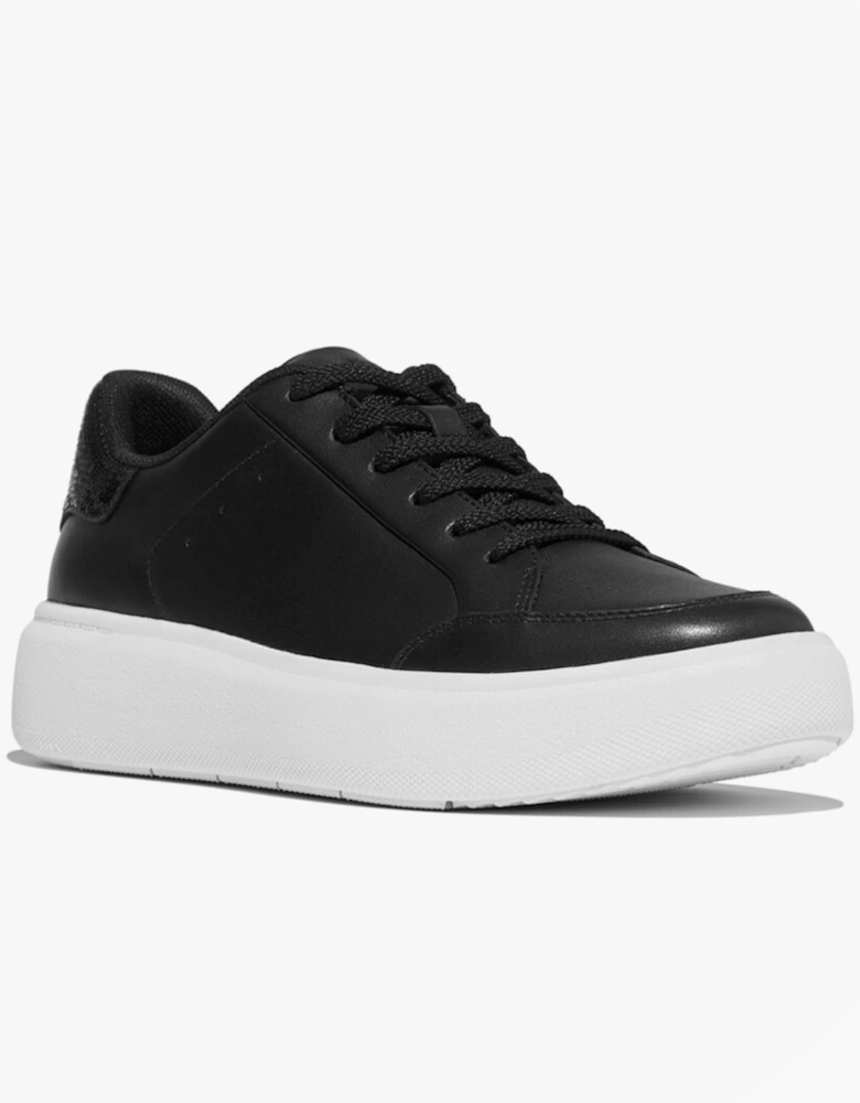RTG SEQUIN-BACKTAB LEATHER Womens Fashion Trainers Black