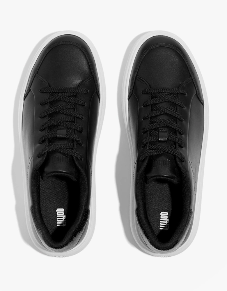 RTG SEQUIN-BACKTAB LEATHER Womens Fashion Trainers Black