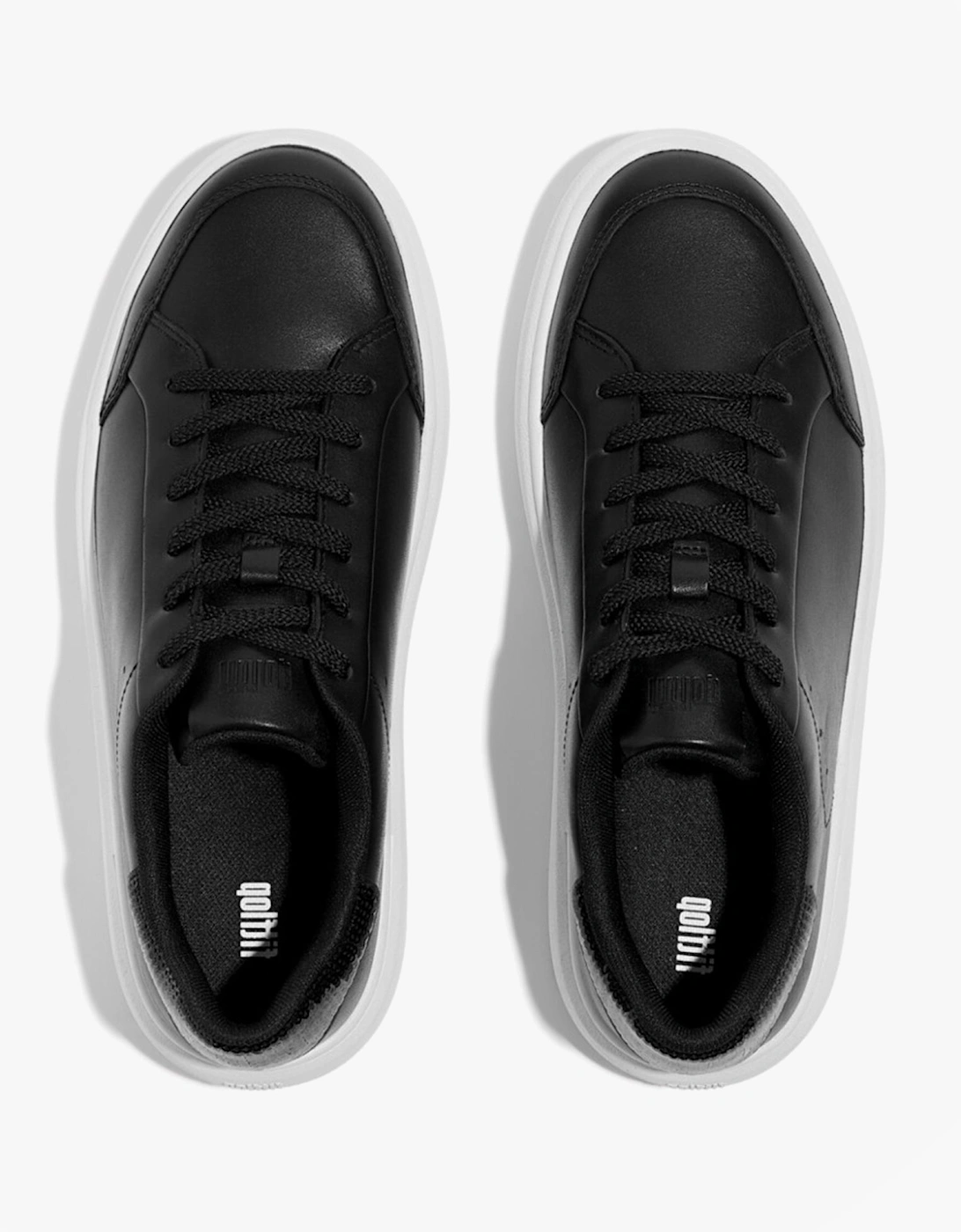 RTG SEQUIN-BACKTAB LEATHER Womens Fashion Trainers Black