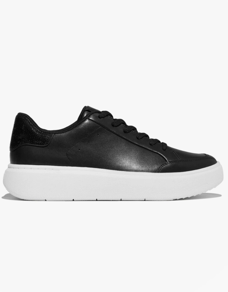 RTG SEQUIN-BACKTAB LEATHER Womens Fashion Trainers Black