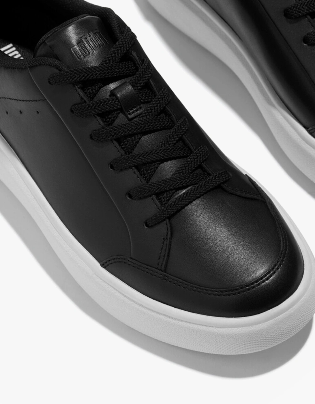 RTG SEQUIN-BACKTAB LEATHER Womens Fashion Trainers Black