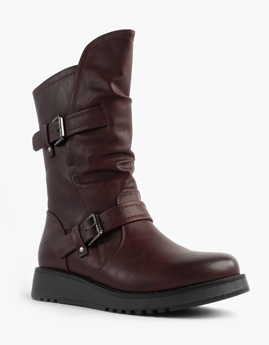 HANNAH4 Womens Mid Calf Boots Burgundy