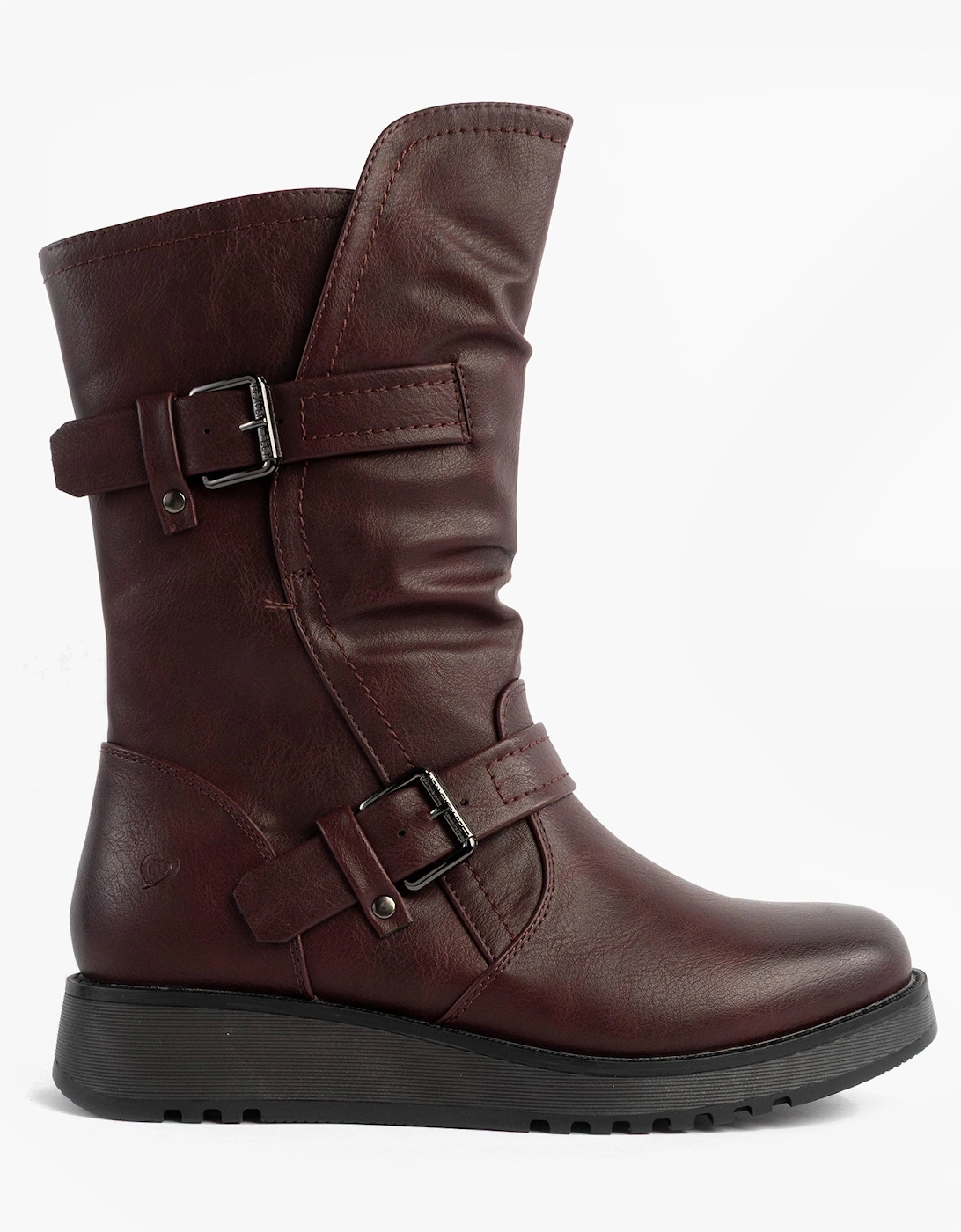 HANNAH4 Womens Mid Calf Boots Burgundy, 7 of 6