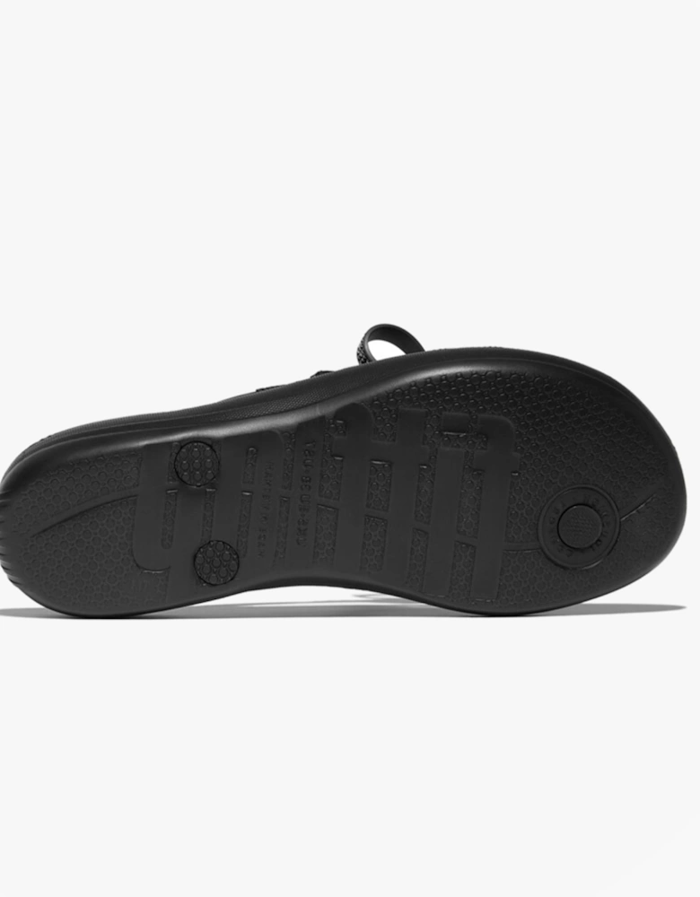 iQUSHION GLITZ-BOW Ladies Flip Flops Black
