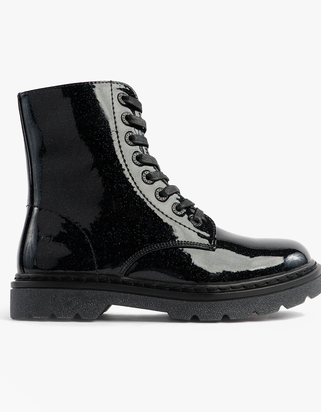 JUSTINA2 GLITTER Womens Ankle Boots Black Glitter, 7 of 6