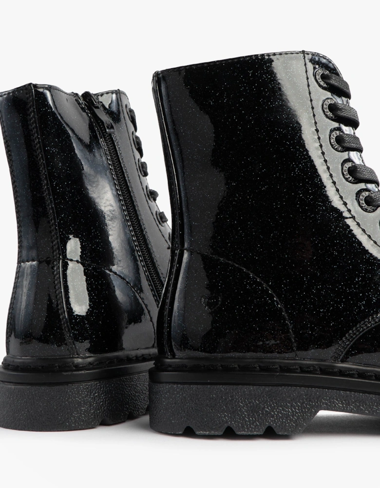 JUSTINA2 GLITTER Womens Ankle Boots Black Glitter