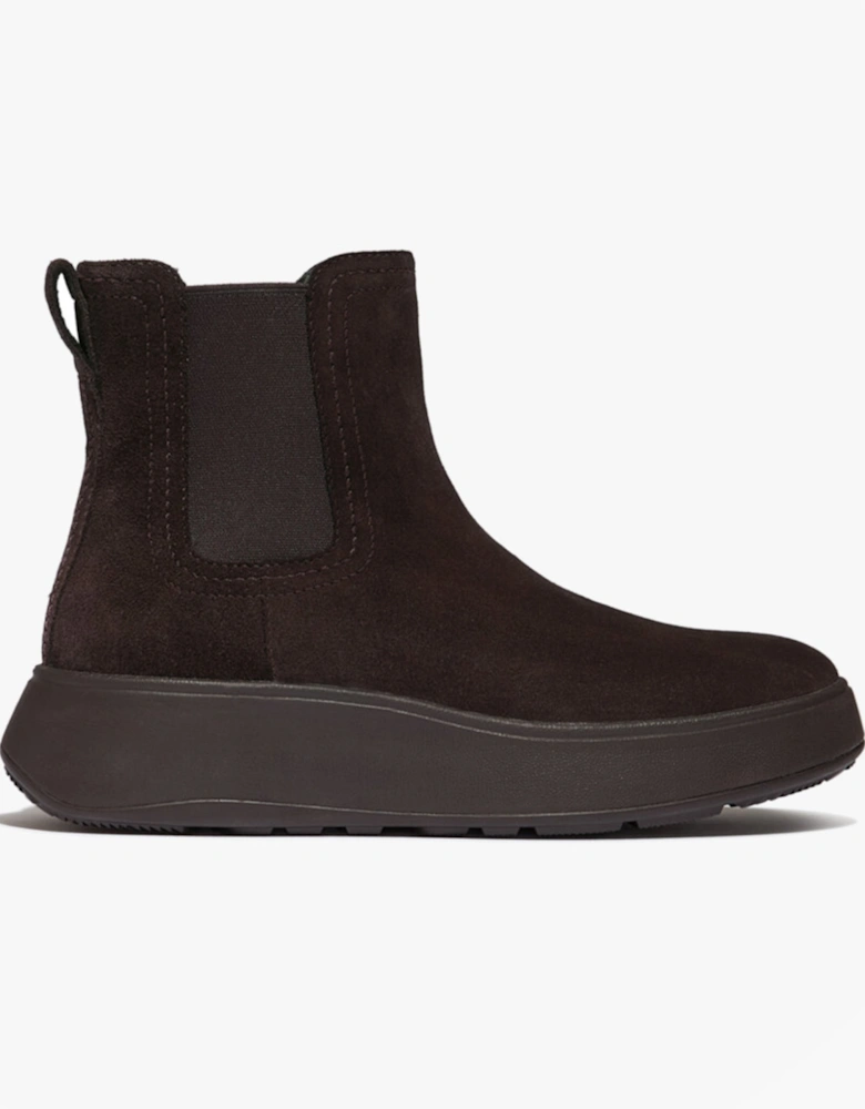 F-MODE STITCH WARM SUEDE Ladies Chelsea Boots Chocolate Brown
