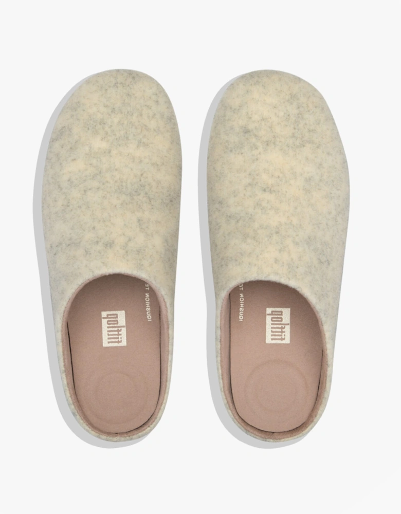 CHRISSIE FELT Ladies Mule Slippers Cool Taupe