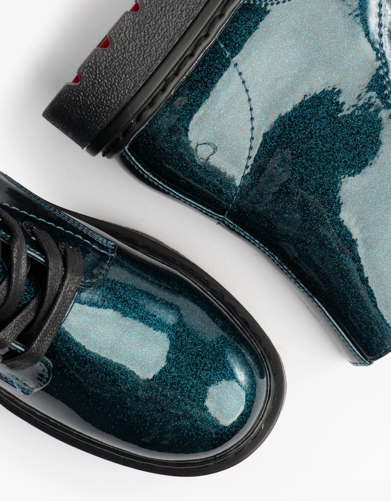 Heavenly Feet JUSTINA2 GLITTER Womens Ankle Boots Ocean Glitter