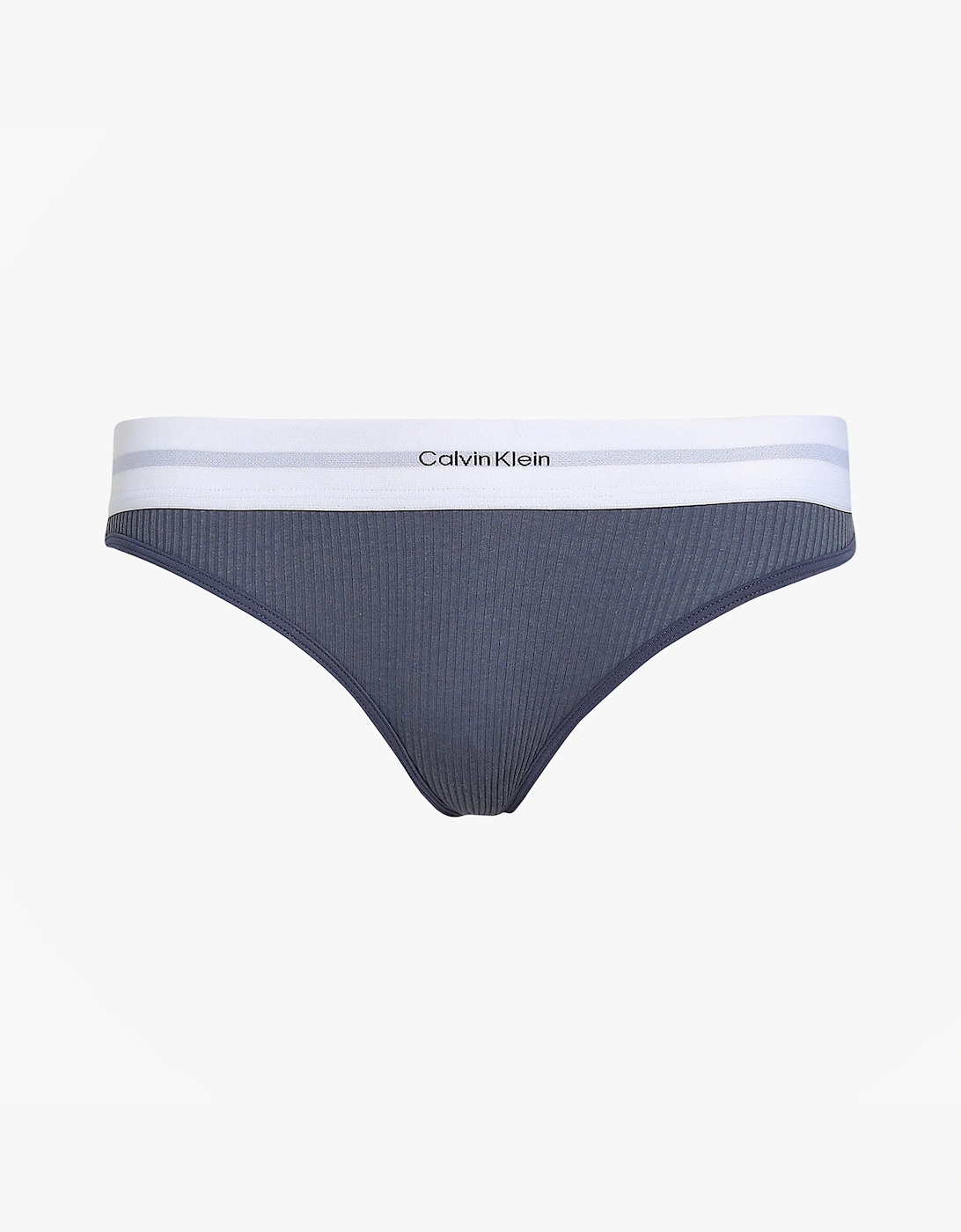 Women's Calvin Klein BIKINI Brief Womens Cotton Modal Stretch Rib Grisaille - Grey - Size: LARGE
