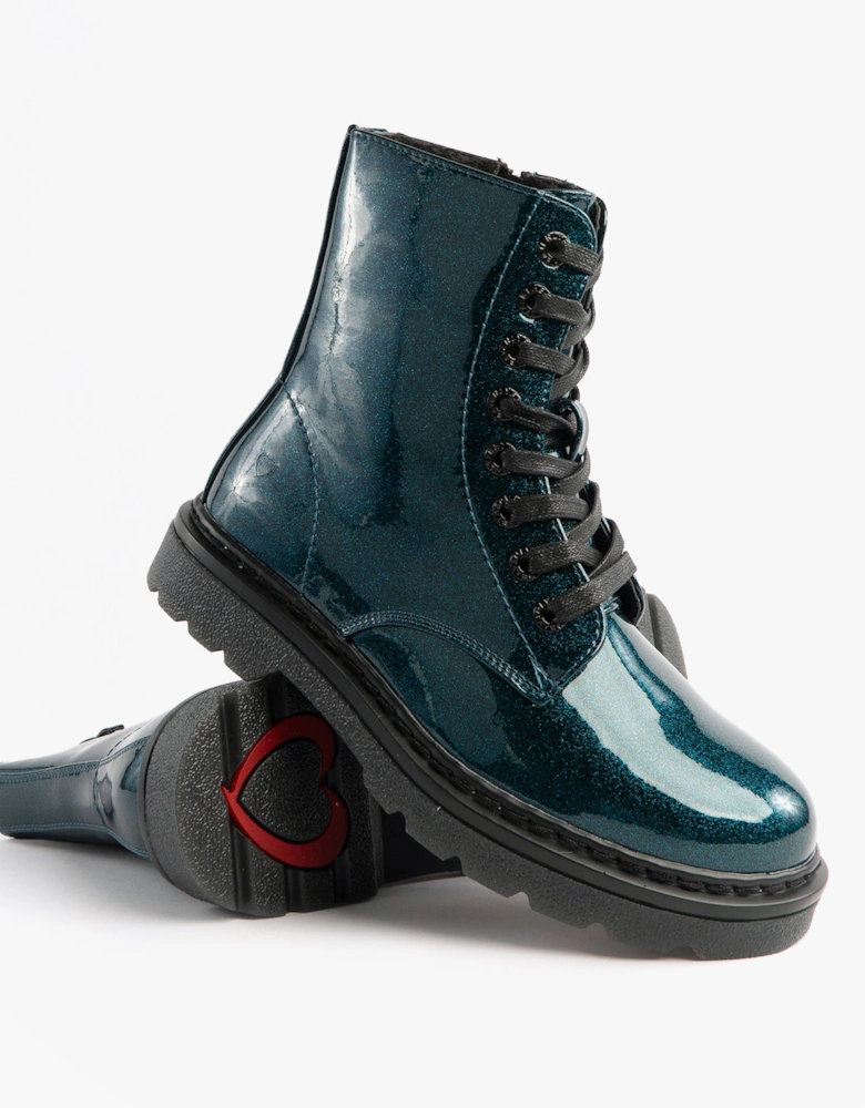Heavenly Feet JUSTINA2 GLITTER Womens Ankle Boots Ocean Glitter