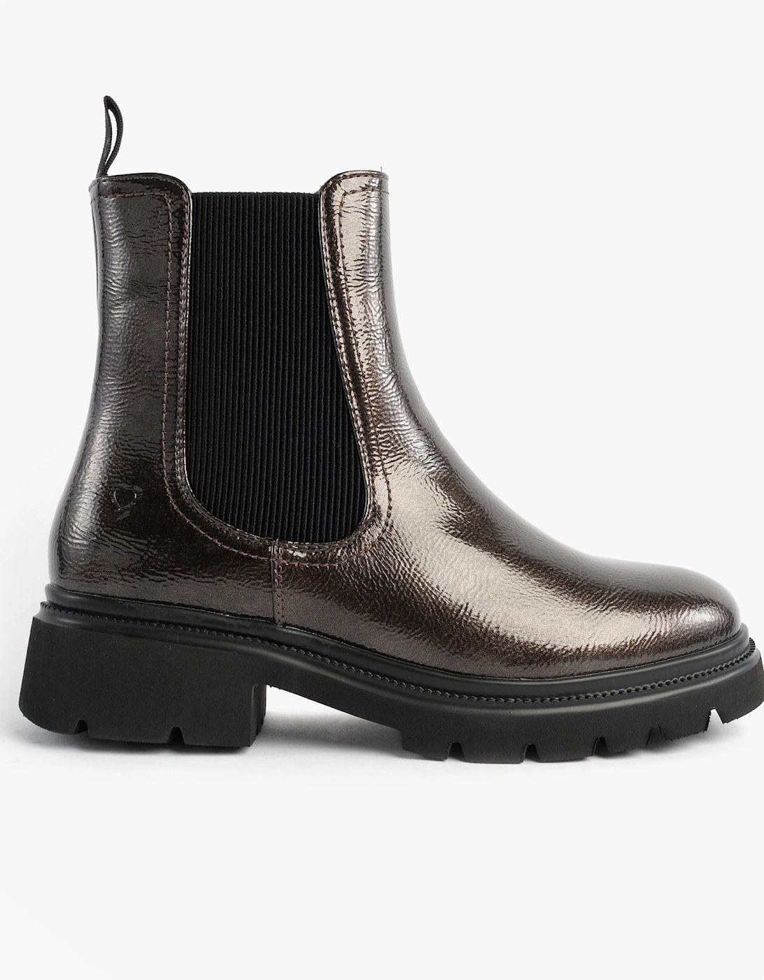 ZETA Womens Chelsea Boots Pewter Patent, 7 of 6