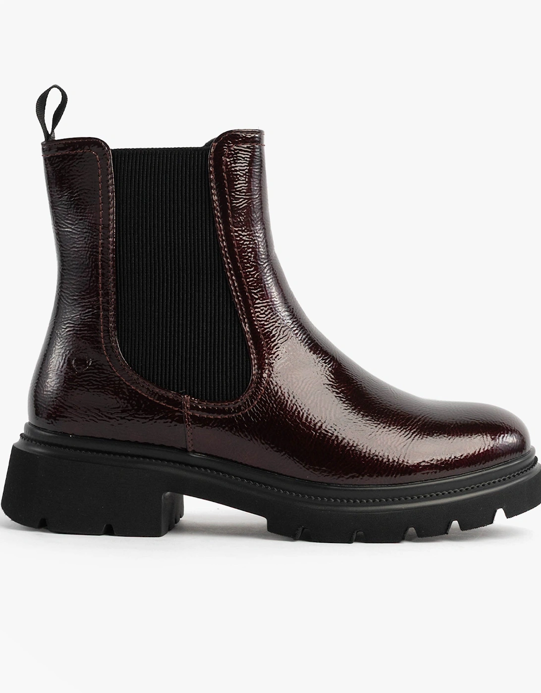 ZETA Womens Chelsea Boots Claret Patent, 7 of 6