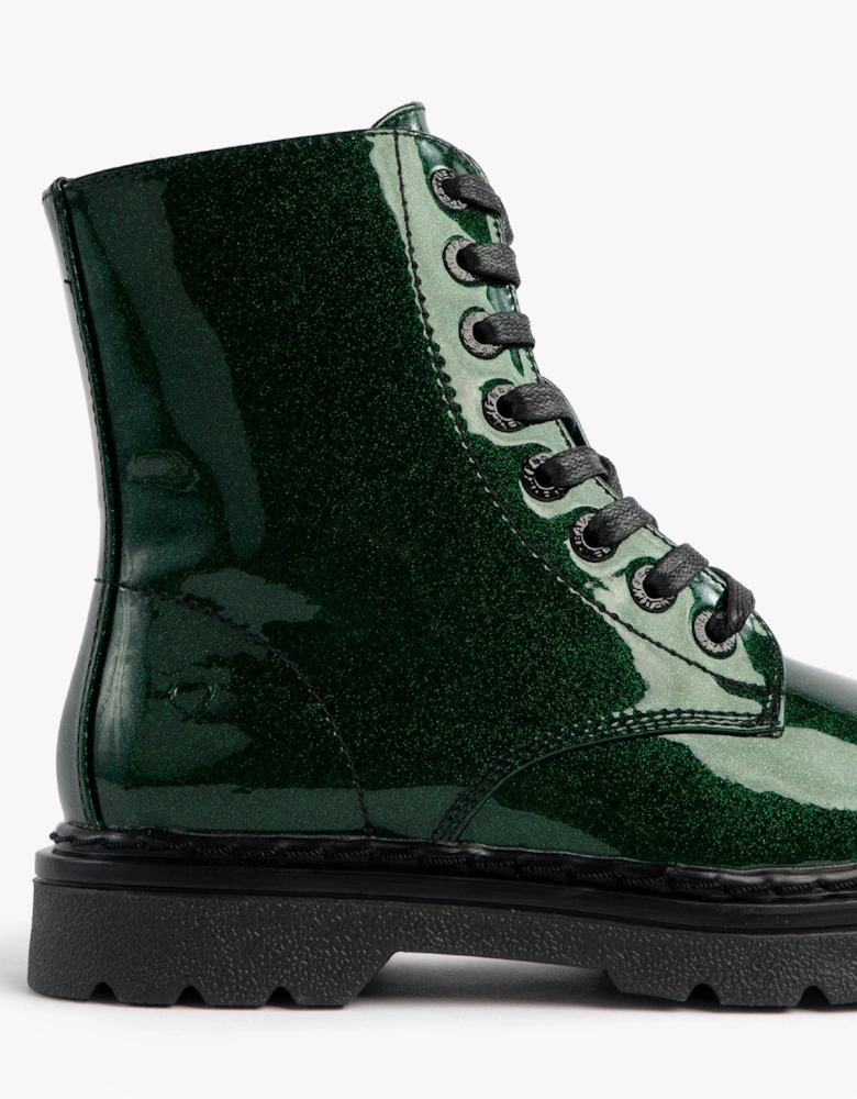 Heavenly Feet JUSTINA2 GLITTER Womens Ankle Boots Emerald Glitter