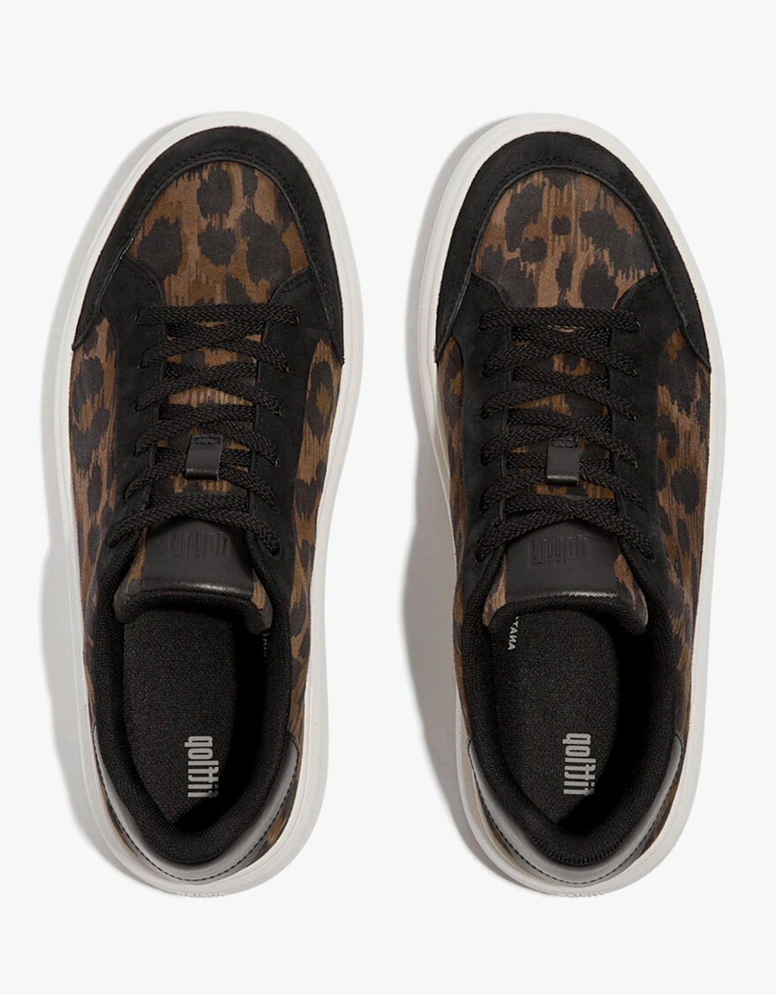 'Ready To Go' LEOPARD SUEDE Ladies Sneakers Black/Chocolate Mix
